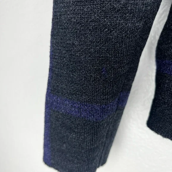 Eileen Fisher‎ Merino Wool Cardigan Open Front Neck Closure Gray Purple size LP - Picture 9 of 9